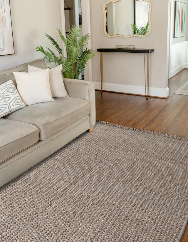Gray 10' x 14' 1 Chunky Jute Rectangle Area Rug 100% All Natural Jute Sustainable Eco-Friendly Carpet Mat for Natural Interior Design Homes for Sale at Rug Engine