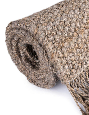 Gray 3' 1 x 5' 1 Chunky Jute Rectangle Area Rug 100% All Natural Jute Sustainable Eco-Friendly Carpet Mat for Natural Interior Design Homes for Sale at Rug Engine