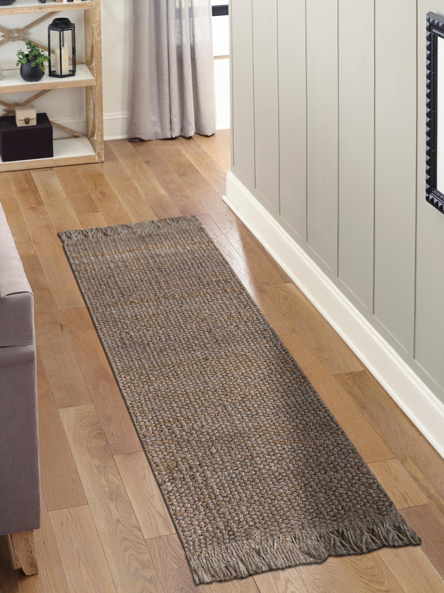 Gray 2' 7 x 6' 1 Chunky Jute Runner Area Rug 100% All Natural Jute Sustainable Eco-Friendly Carpet Mat for Natural Interior Design Homes for Sale at Rug Engine