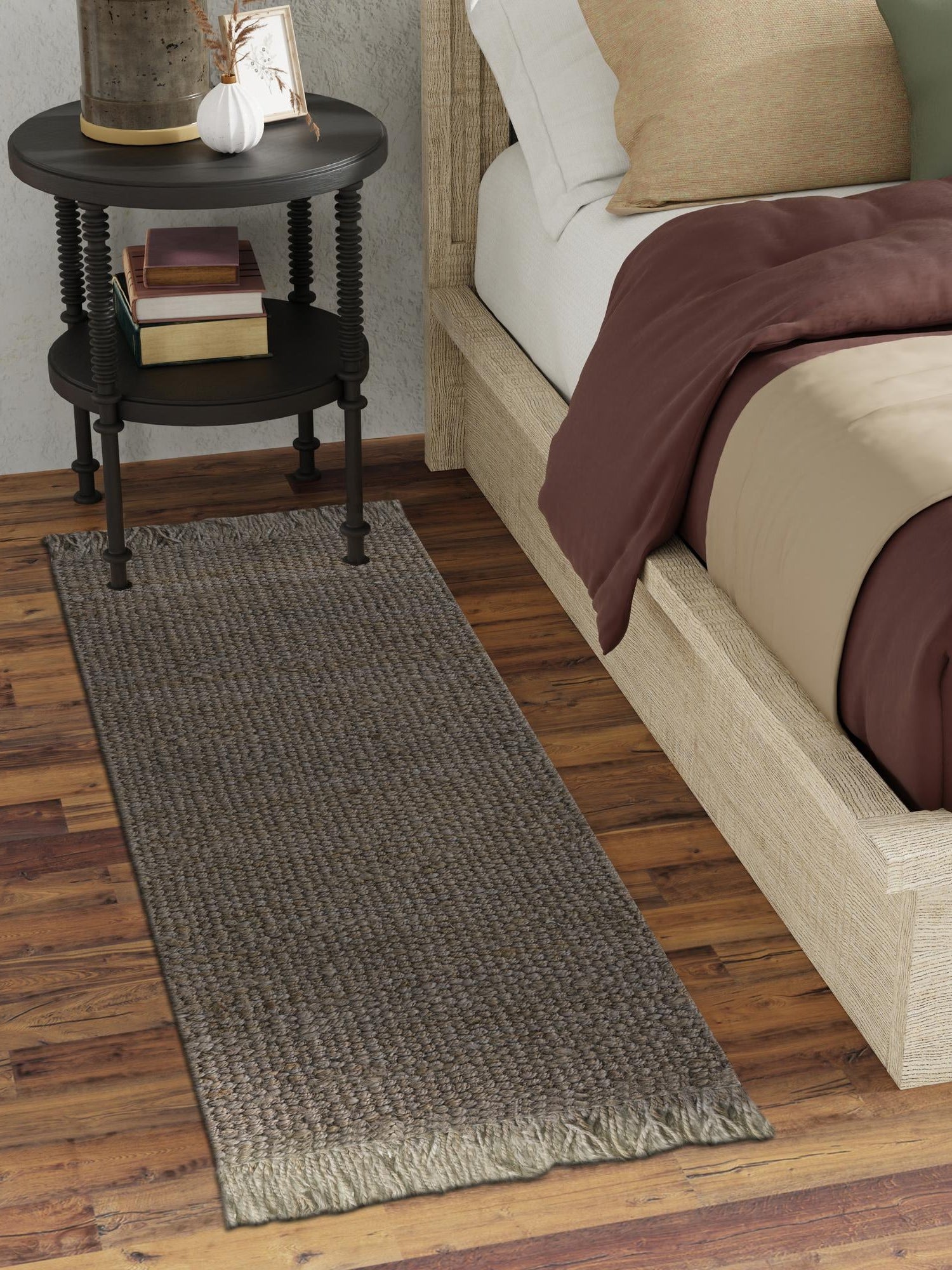 Gray 2' x 5' 1 Chunky Jute Runner Area Rug 100% All Natural Jute Sustainable Eco-Friendly Carpet Mat for Natural Interior Design Homes for Sale at Rug Engine