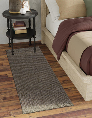 Gray 2' 7 x 6' 1 Chunky Jute Runner Area Rug 100% All Natural Jute Sustainable Eco-Friendly Carpet Mat for Natural Interior Design Homes for Sale at Rug Engine