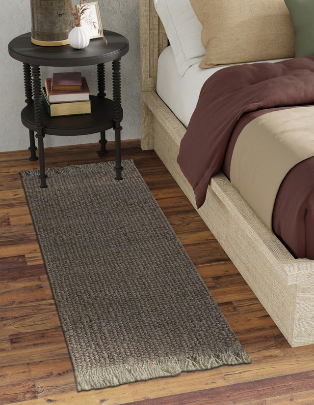Gray 2' x 8' Chunky Jute Runner Area Rug 100% All Natural Jute Sustainable Eco-Friendly Carpet Mat for Natural Interior Design Homes for Sale at Rug Engine
