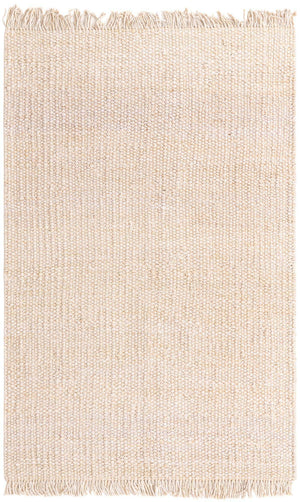 Ivory 6' 1 x 9' Chunky Jute Rectangle Area Rug 100% All Natural Jute Sustainable Eco-Friendly Carpet Mat for Natural Interior Design Homes for Sale at Rug Engine
