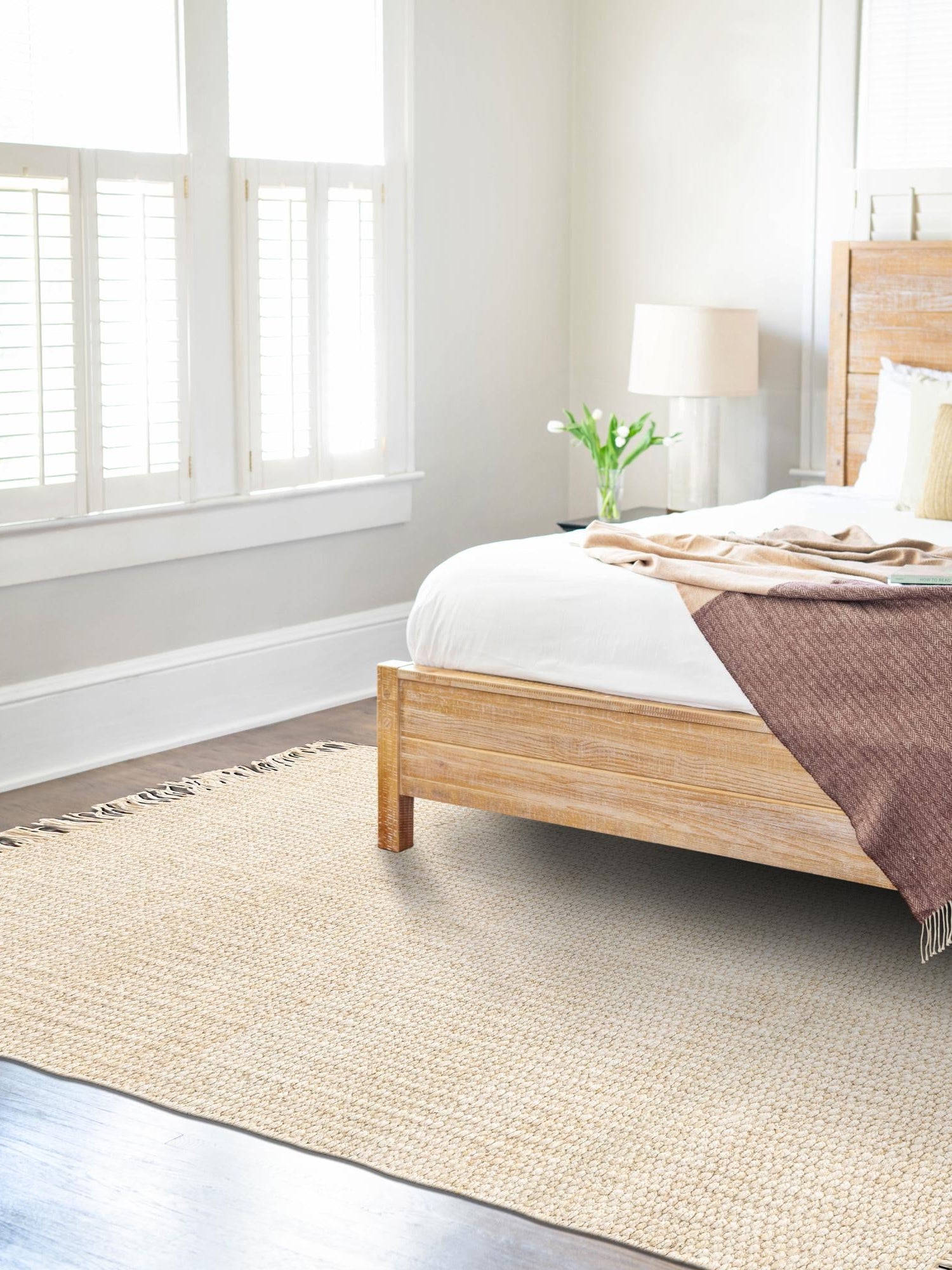 Ivory 10' x 14' 1 Chunky Jute Rectangle Area Rug 100% All Natural Jute Sustainable Eco-Friendly Carpet Mat for Natural Interior Design Homes for Sale at Rug Engine