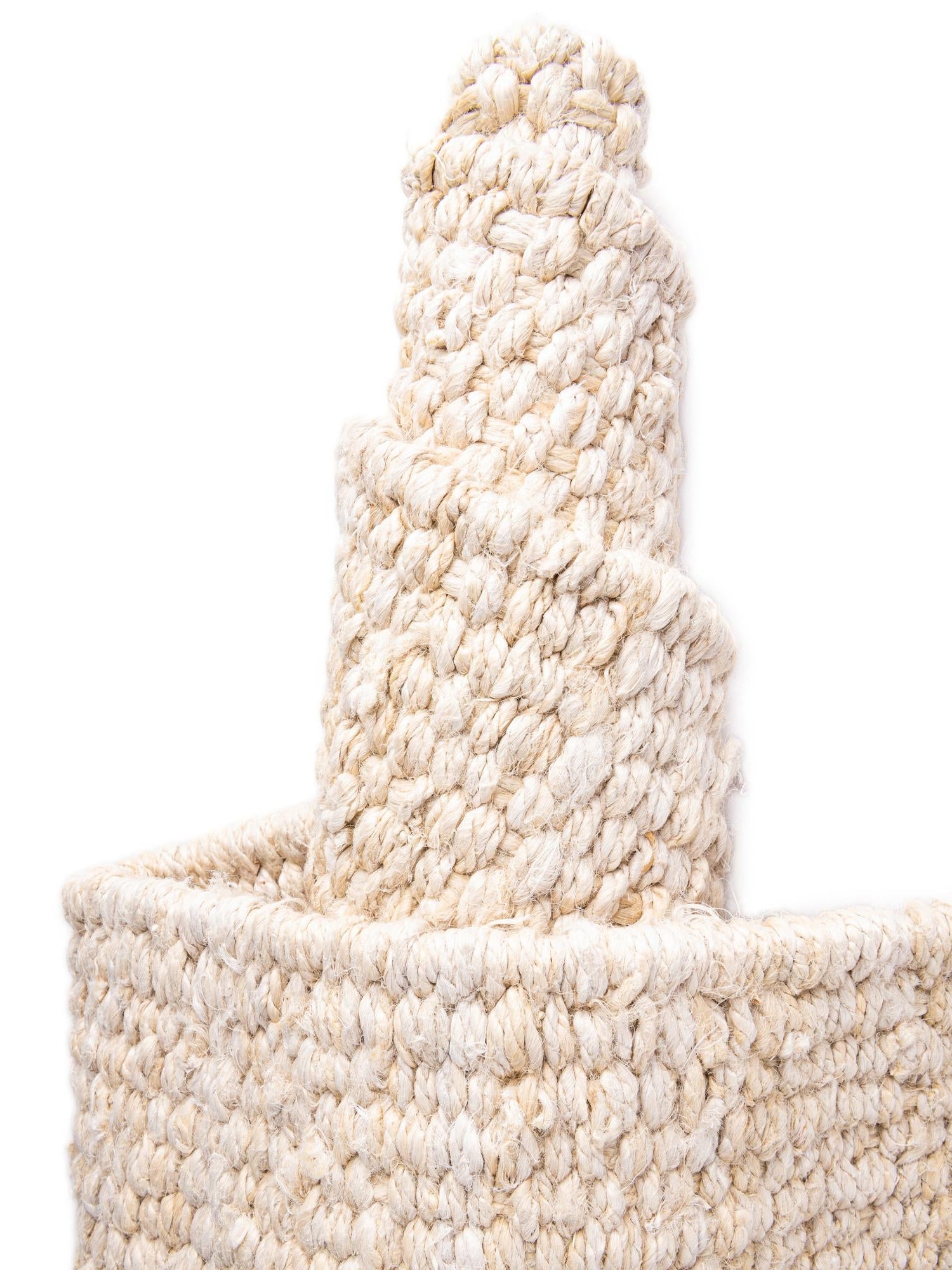 Ivory 3' 1 x 5' 1 Chunky Jute Rectangle Area Rug 100% All Natural Jute Sustainable Eco-Friendly Carpet Mat for Natural Interior Design Homes for Sale at Rug Engine