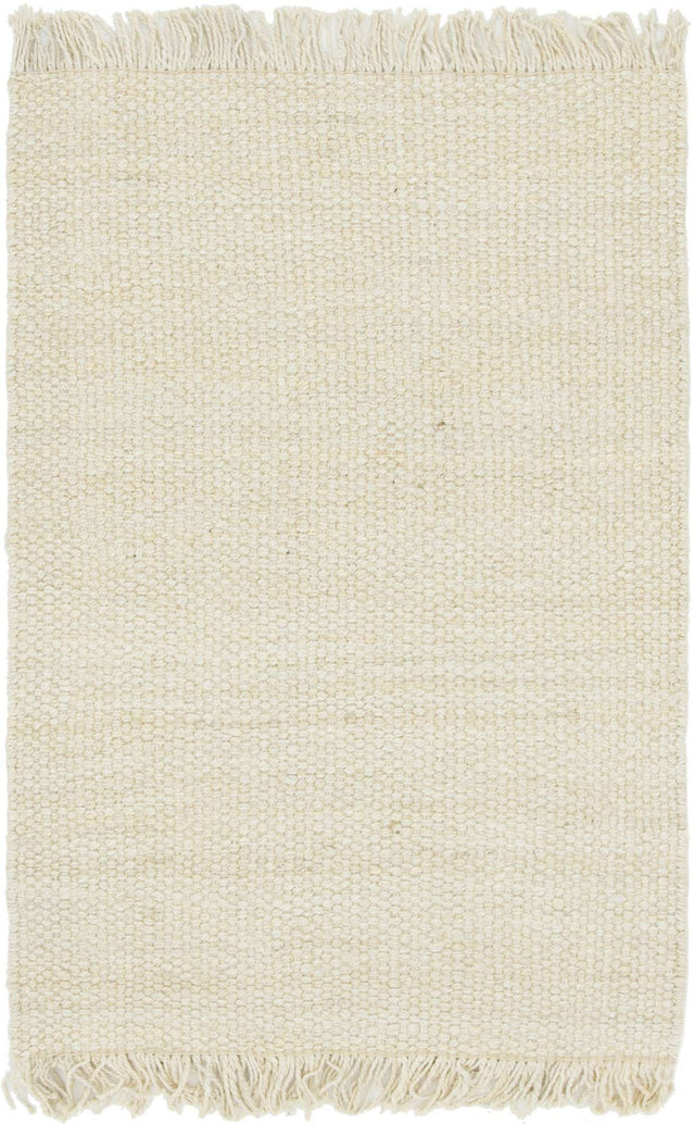 Ivory 4' 1 x 6' 1 Chunky Jute Rectangle Area Rug 100% All Natural Jute Sustainable Eco-Friendly Carpet Mat for Natural Interior Design Homes for Sale at Rug Engine