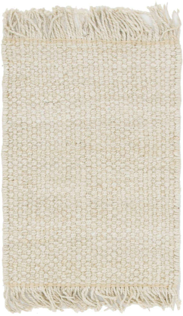 Ivory 2' x 3' 1 Chunky Jute Rectangle Area Rug 100% All Natural Jute Sustainable Eco-Friendly Carpet Mat for Natural Interior Design Homes for Sale at Rug Engine