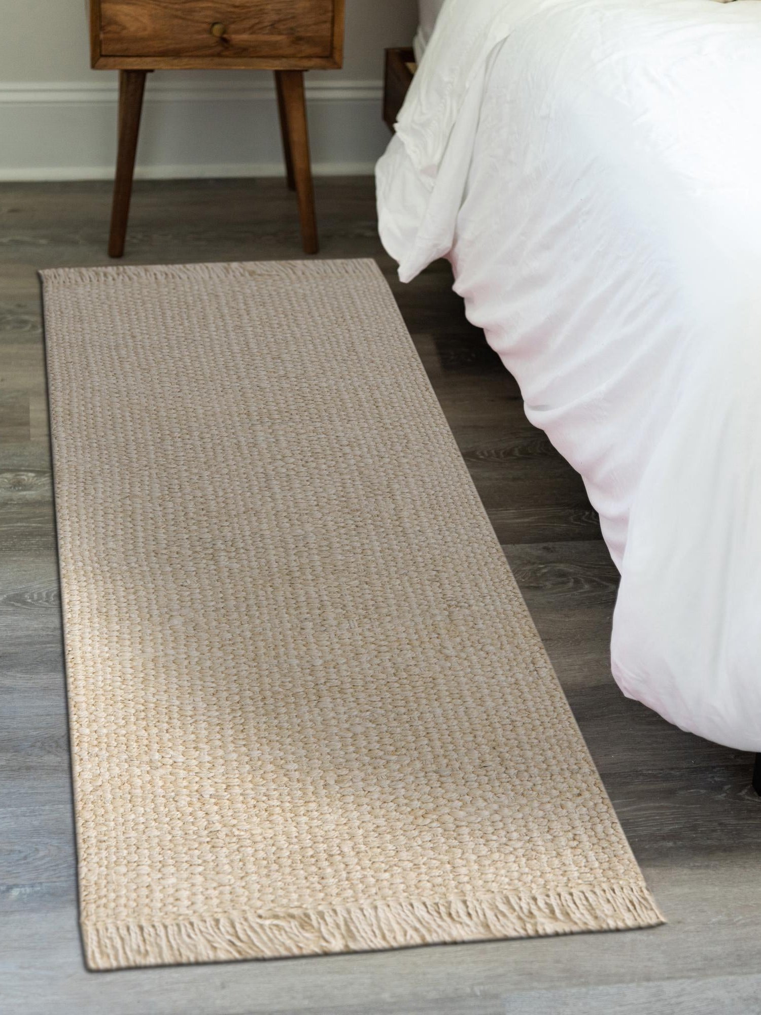 Ivory 2' 7 x 10' Chunky Jute Runner Area Rug 100% All Natural Jute Sustainable Eco-Friendly Carpet Mat for Natural Interior Design Homes for Sale at Rug Engine