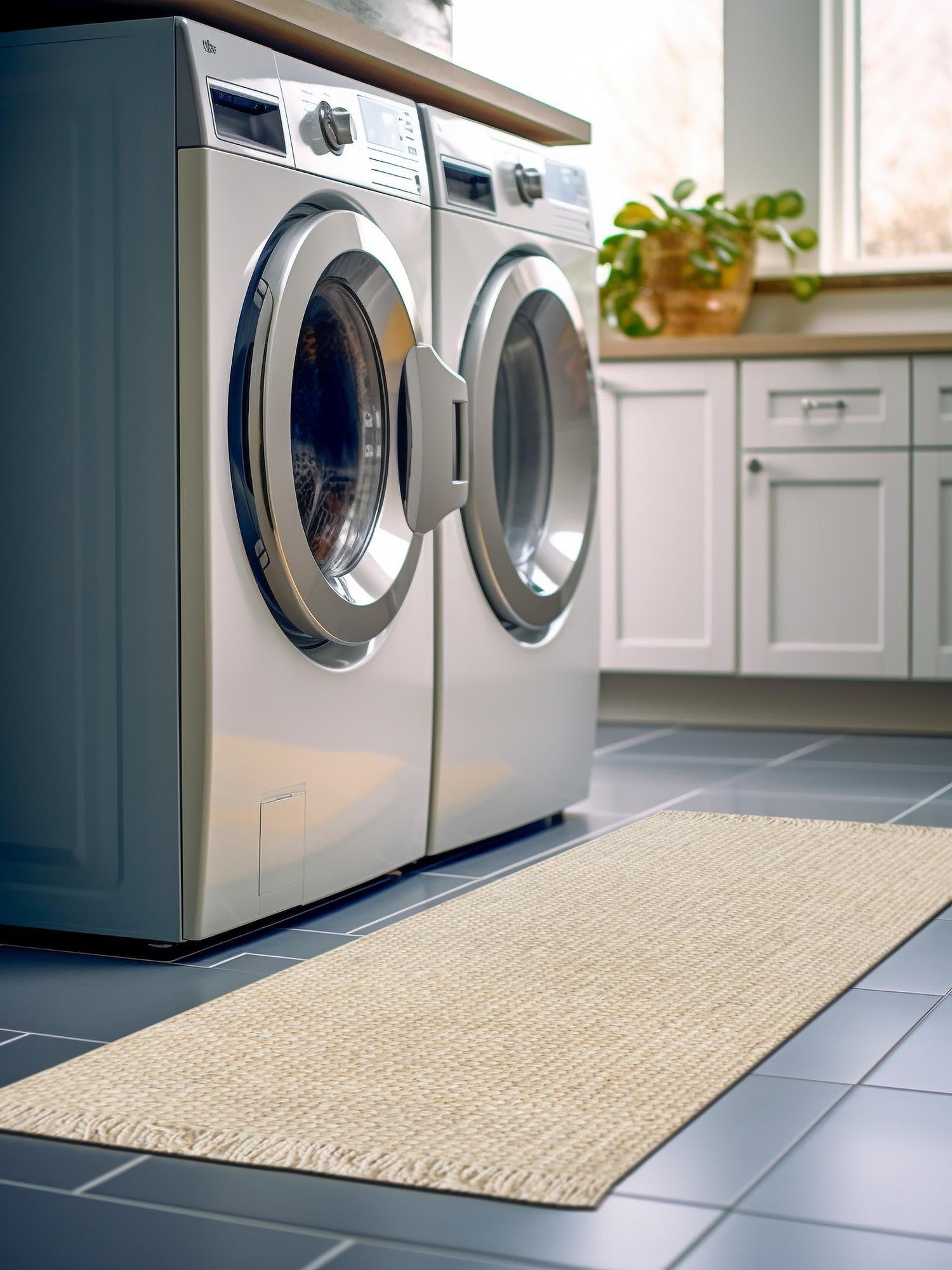 Ivory 2' 7 x 10' Chunky Jute Runner Area Rug 100% All Natural Jute Sustainable Eco-Friendly Carpet Mat for Natural Interior Design Homes for Sale at Rug Engine