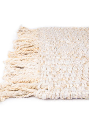 Ivory 2' x 8' Chunky Jute Runner Area Rug 100% All Natural Jute Sustainable Eco-Friendly Carpet Mat for Natural Interior Design Homes for Sale at Rug Engine