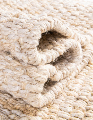 Ivory 2' x 8' Chunky Jute Runner Area Rug 100% All Natural Jute Sustainable Eco-Friendly Carpet Mat for Natural Interior Design Homes for Sale at Rug Engine