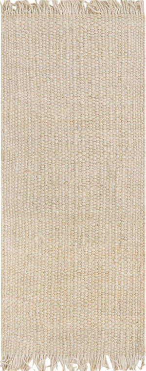 Ivory 2' 7 x 6' 1 Chunky Jute Runner Area Rug 100% All Natural Jute Sustainable Eco-Friendly Carpet Mat for Natural Interior Design Homes for Sale at Rug Engine