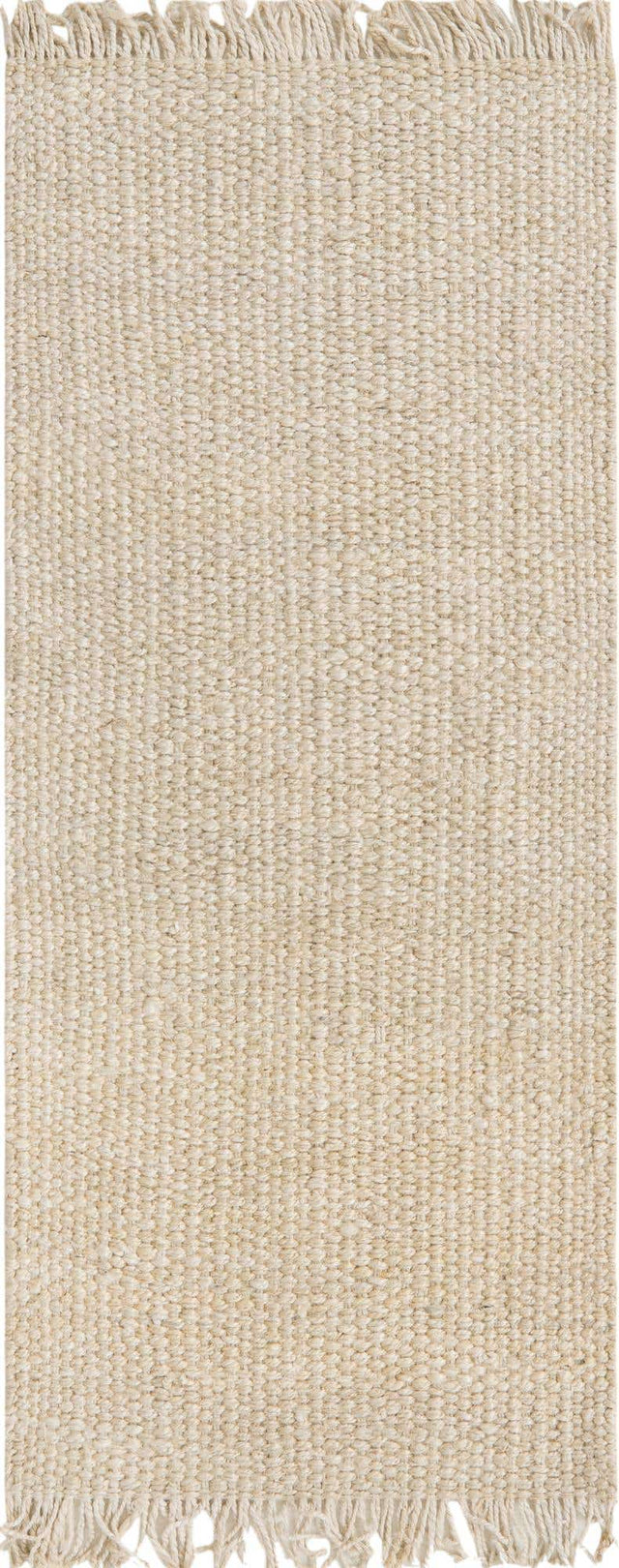Ivory 2' 7 x 6' 1 Chunky Jute Runner Area Rug 100% All Natural Jute Sustainable Eco-Friendly Carpet Mat for Natural Interior Design Homes for Sale at Rug Engine