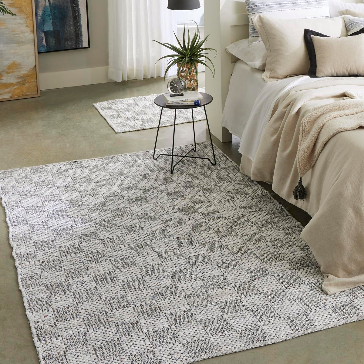Ivory 4' 1 x 6' 1 Chindi Cotton Rectangle Area Rug Interior Design Hom ...