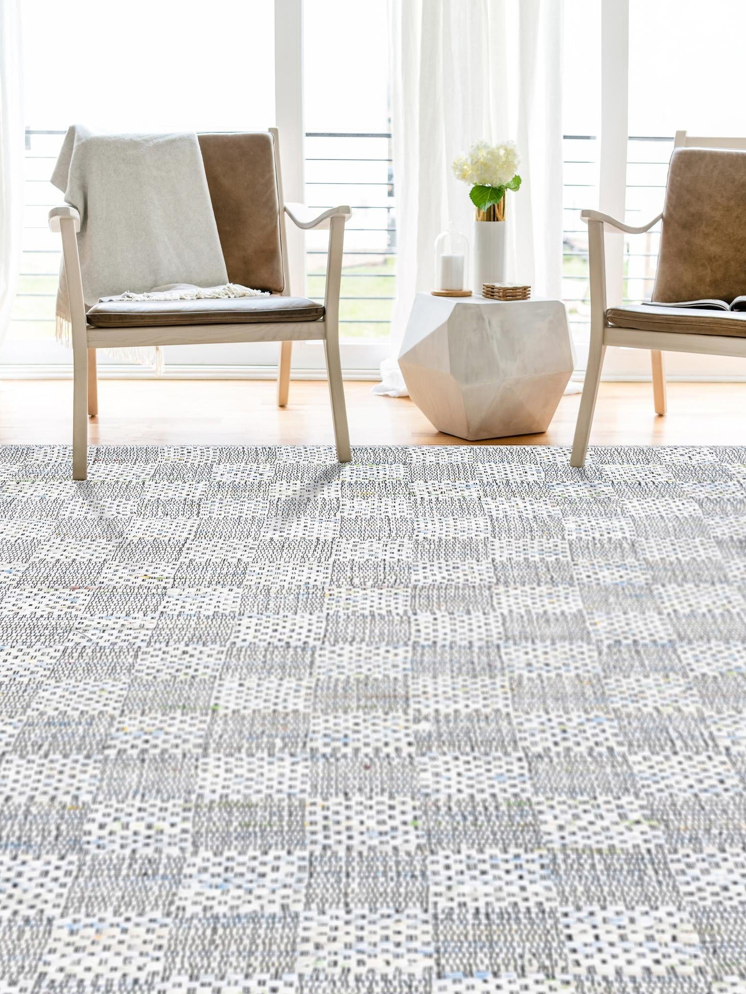 Ivory 9' x 12' 2 Chindi Cotton Rectangle Area Rug Interior Design Home Decor Carpet Mat for Sale at Rug Engine