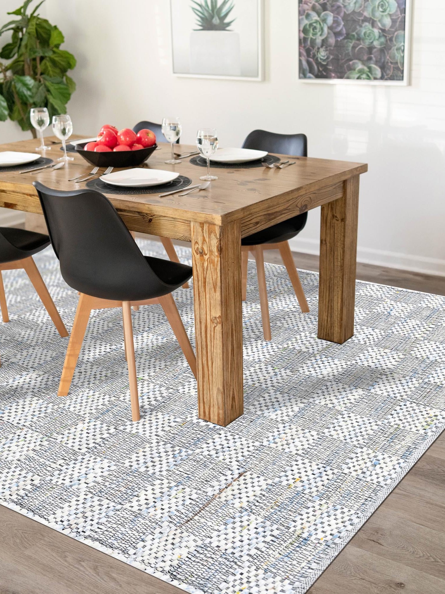 Ivory 9' x 12' 2 Chindi Cotton Rectangle Area Rug Interior Design Home Decor Carpet Mat for Sale at Rug Engine
