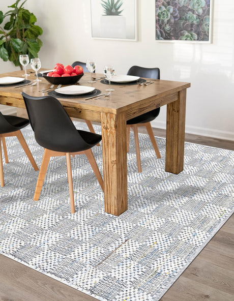 Ivory 4' 1 x 6' 1 Chindi Cotton Rectangle Area Rug Interior Design Home Decor Carpet Mat for Sale at Rug Engine