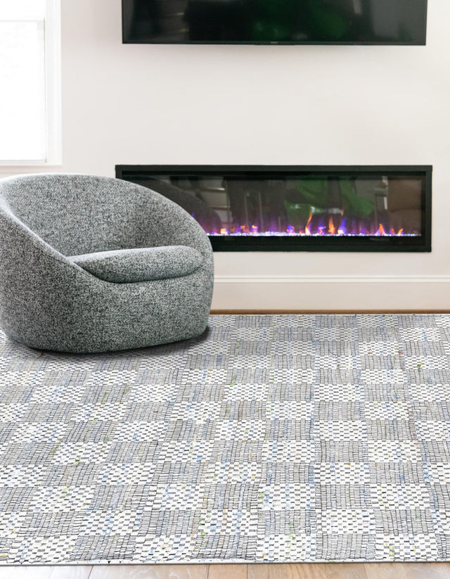 Ivory 4' 1 x 6' 1 Chindi Cotton Rectangle Area Rug Interior Design Home Decor Carpet Mat for Sale at Rug Engine