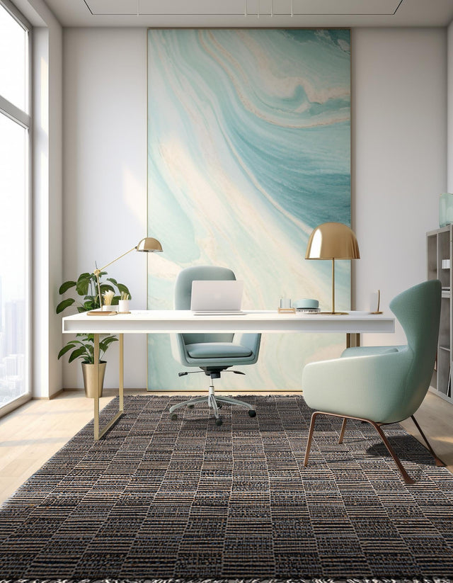 Dark Gray 5' 1 x 8' Chindi Jute Rectangle Rug