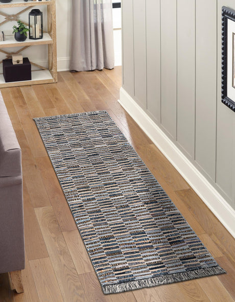 Dark Gray 3' x 6' 1 Chindi Jute Runner Rug