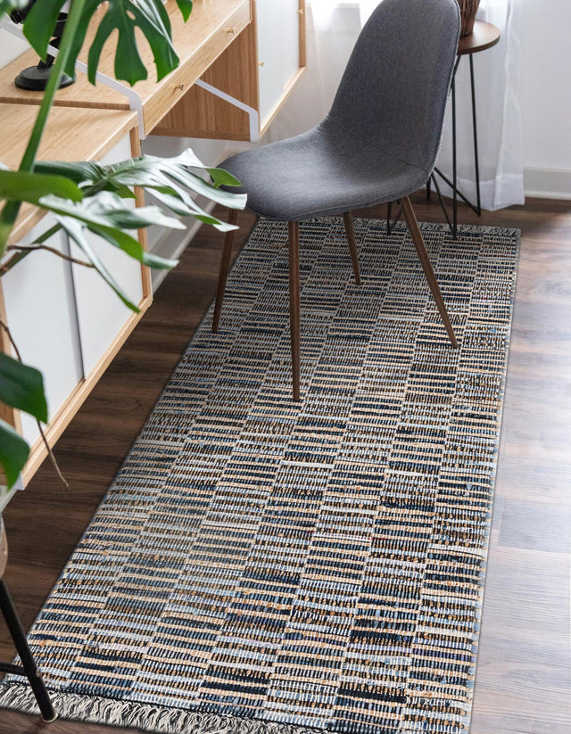 Dark Gray 3' x 6' 1 Chindi Jute Runner Rug