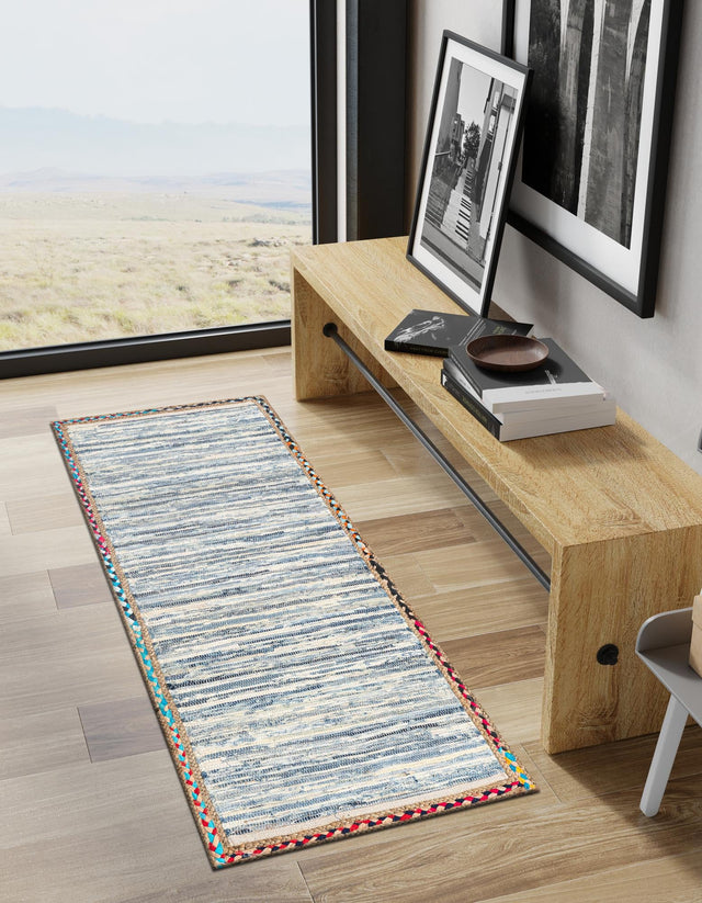 Ivory 3' x 6' 1 Chindi Jute Runner Rug