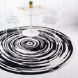 Black and White 8' x 8' Braided Chindi Round Rug