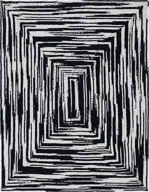 Black and White 9' x 12' 2 Braided Chindi Rectangle Rug