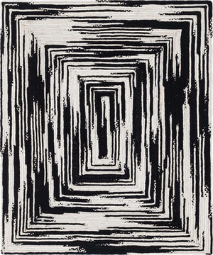 Black and White 8' x 10' Braided Chindi Rectangle Rug