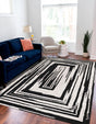 Black and White 8' x 10' Braided Chindi Rectangle Rug
