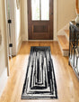 Black and White 2' 7 x 6' 1 Braided Chindi Runner Area Rug 100% Cotton Hand Braided Natural Eco-Friendly Boho Style Modern Carpet for Living Rooms Dining Office Dorm for Sale at Rug Engine