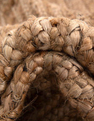 Natural and White 8' x 8' Braided Jute Round Rug