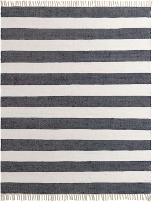Navy Blue 8' x 10' Chindi Rag Rectangle Area Rug 100% Cotton All Natural Eco-Friendly Carpet Mat Decor for Homes for Sale at Rug Engine
