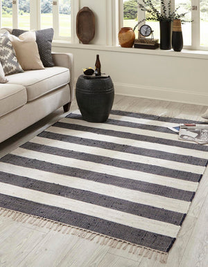 Navy Blue 10' x 13' 1 Chindi Rag Rectangle Area Rug 100% Cotton All Natural Eco-Friendly Carpet Mat Decor for Homes for Sale at Rug Engine