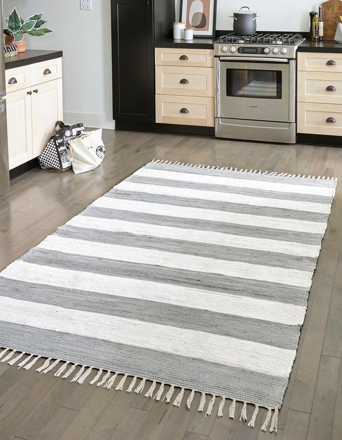 Gray 9' x 12' 2 Chindi Rag Rectangle Area Rug 100% Cotton All Natural Eco-Friendly Carpet Mat Decor for Homes for Sale at Rug Engine