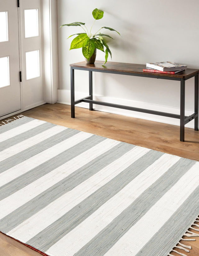Gray 6' 1 x 9' Chindi Rag Rectangle Area Rug 100% Cotton All Natural Eco-Friendly Carpet Mat Decor for Homes for Sale at Rug Engine