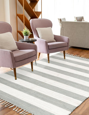 Gray 10' x 14' 1 Chindi Rag Rectangle Area Rug 100% Cotton All Natural Eco-Friendly Carpet Mat Decor for Homes for Sale at Rug Engine