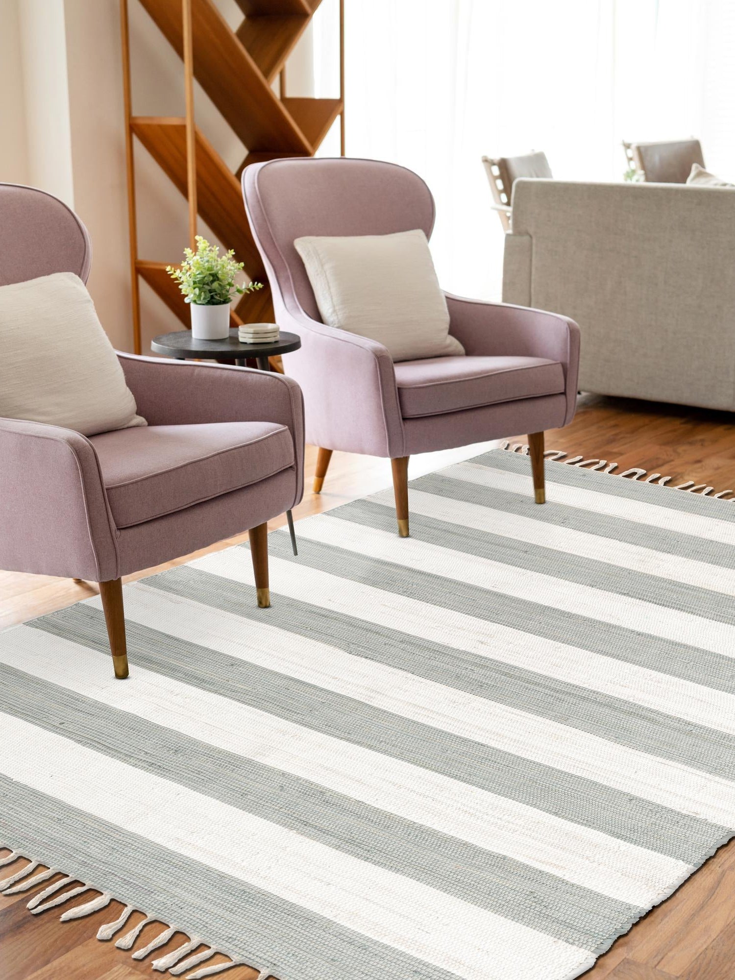 Gray 3' 1 x 5' 1 Chindi Rag Rectangle Area Rug 100% Cotton All Natural Eco-Friendly Carpet Mat Decor for Homes for Sale at Rug Engine