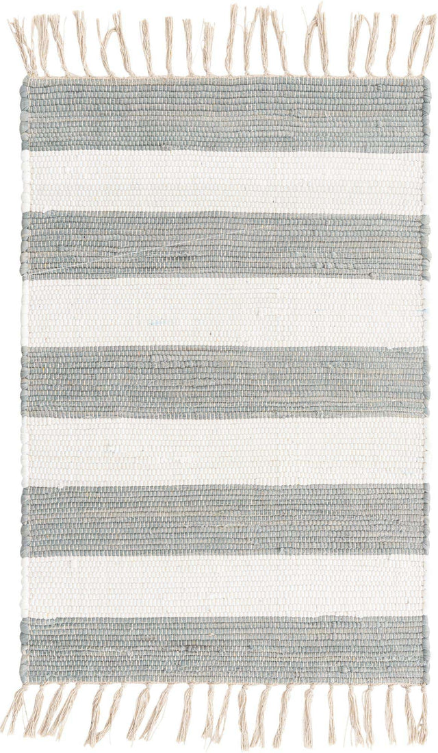 Gray 2' x 3' 1 Chindi Rag Rectangle Area Rug 100% Cotton All Natural Eco-Friendly Carpet Mat Decor for Homes for Sale at Rug Engine