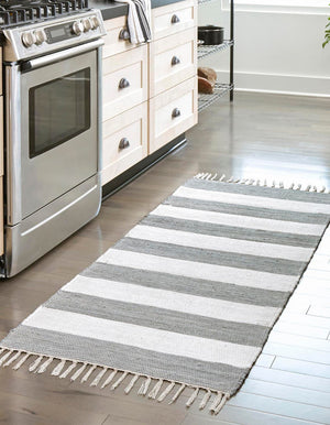 Gray 2' 2 x 8' Chindi Rag Runner Area Rug 100% Cotton All Natural Eco-Friendly Carpet Mat Decor for Homes for Sale at Rug Engine