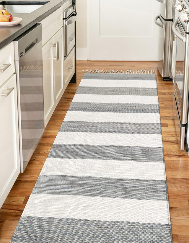 Gray 2' 6 x 16' 5 Chindi Rag Runner Area Rug 100% Cotton All Natural Eco-Friendly Carpet Mat Decor for Homes for Sale at Rug Engine