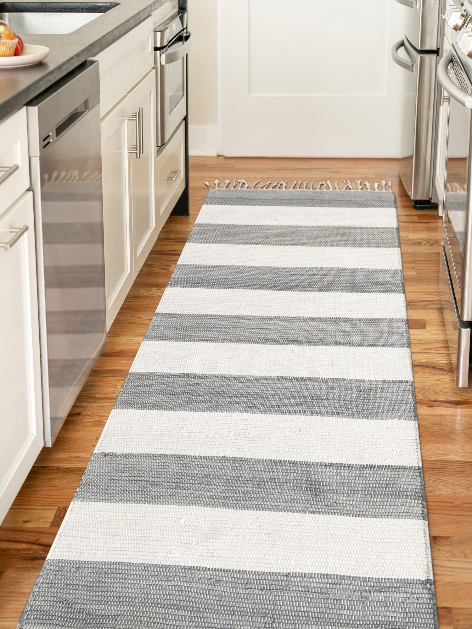Gray 2' 2 x 12' Chindi Rag Runner Area Rug 100% Cotton All Natural Eco-Friendly Carpet Mat Decor for Homes for Sale at Rug Engine