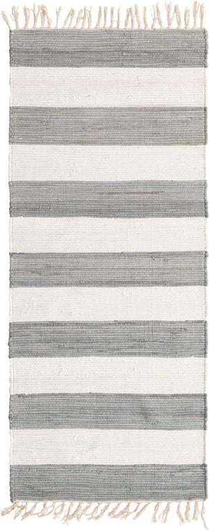 Gray 2' 7 x 6' 1 Chindi Rag Runner Area Rug 100% Cotton All Natural Eco-Friendly Carpet Mat Decor for Homes for Sale at Rug Engine