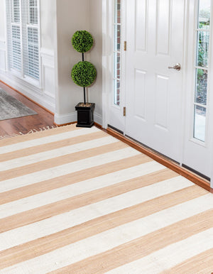 Beige 10' x 13' 1 Chindi Rag Rectangle Area Rug 100% Cotton All Natural Eco-Friendly Carpet Mat Decor for Homes for Sale at Rug Engine
