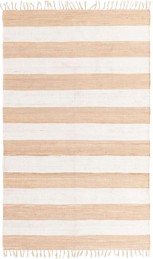 Beige 5' 1 x 8' Chindi Rag Rectangle Area Rug 100% Cotton All Natural Eco-Friendly Carpet Mat Decor for Homes for Sale at Rug Engine