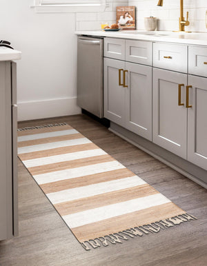 Beige 2' 2 x 8' Chindi Rag Runner Area Rug 100% Cotton All Natural Eco-Friendly Carpet Mat Decor for Homes for Sale at Rug Engine