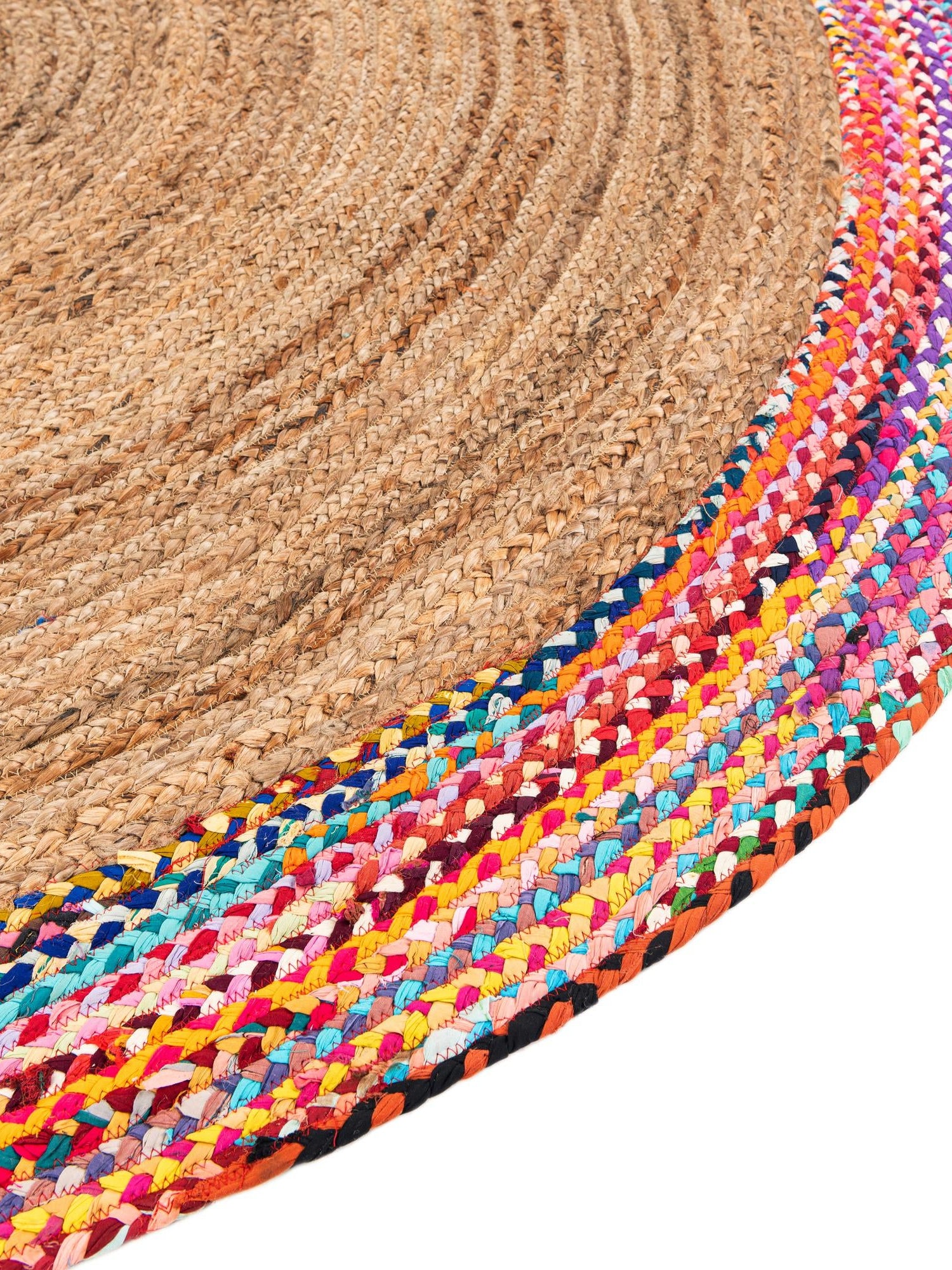 Natural 8' x 8' Braided Jute Round Area Rug 100% Jute Hand Braided Natural Eco-Friendly Boho Style Carpet for Living Rooms Dining Office Space Dorms for Sale at Rug Engine
