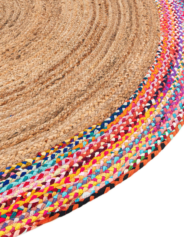 Natural 8' x 8' Braided Jute Round Area Rug 100% Jute Hand Braided Natural Eco-Friendly Boho Style Carpet for Living Rooms Dining Office Space Dorms for Sale at Rug Engine