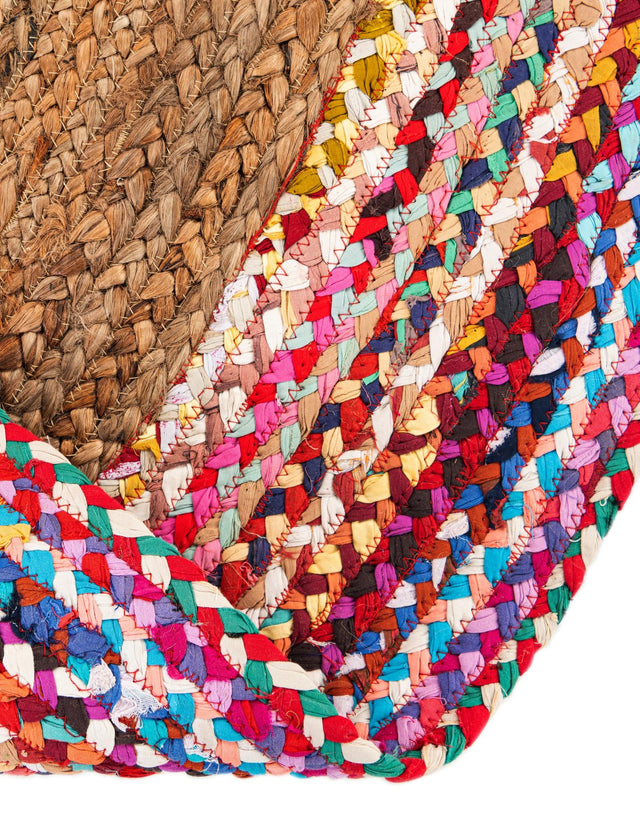 Natural 3' 3 x 3' 3 Braided Jute Round Rug