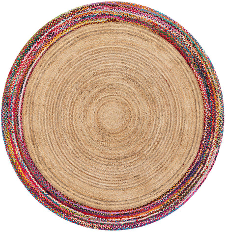 Natural 8' x 8' Braided Jute Round Rug